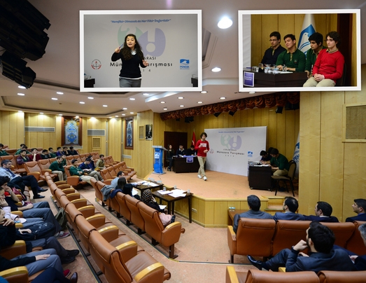 Liseliler münazarada ter döküyor