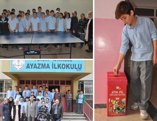 Yarım ton pil topladılar