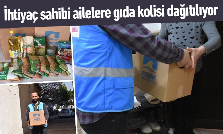 İhtiyaç sahibi ailelere gıda kolisi dağıtılıyor