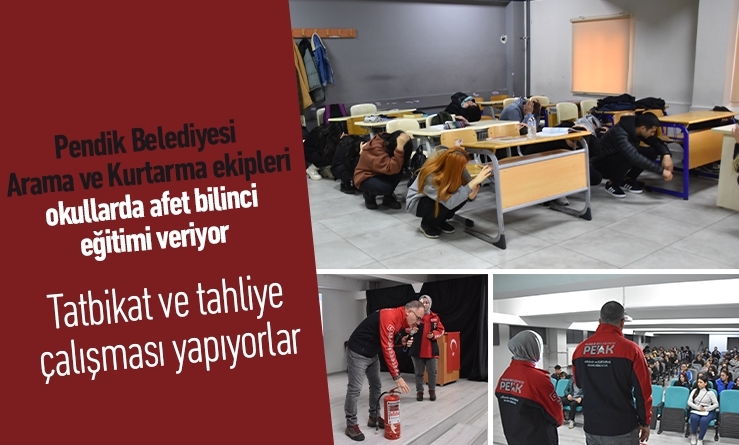 Pendik Belediyesi Arama ve Kurtarma ekipleri okullarda eğitim veriyor