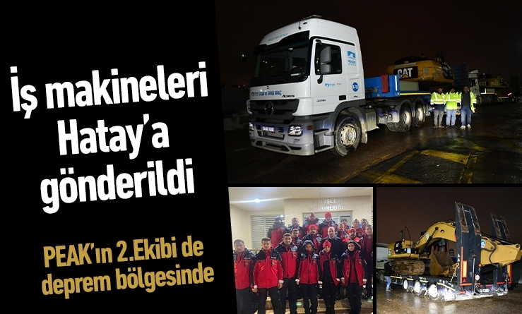 Deprem bölgesine iş makineleri gönderildi