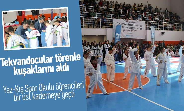 Tekvandocular törenle kuşaklarını aldı