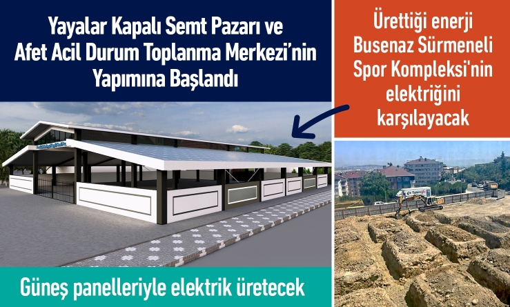 “Yayalar Kapalı Semt Pazarı ve Afet Acil Durum Toplanma Merkezi”nin yapımına başladı